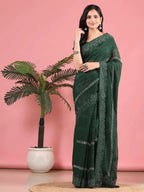 Georgette  Siroski Diamond Work Saree
