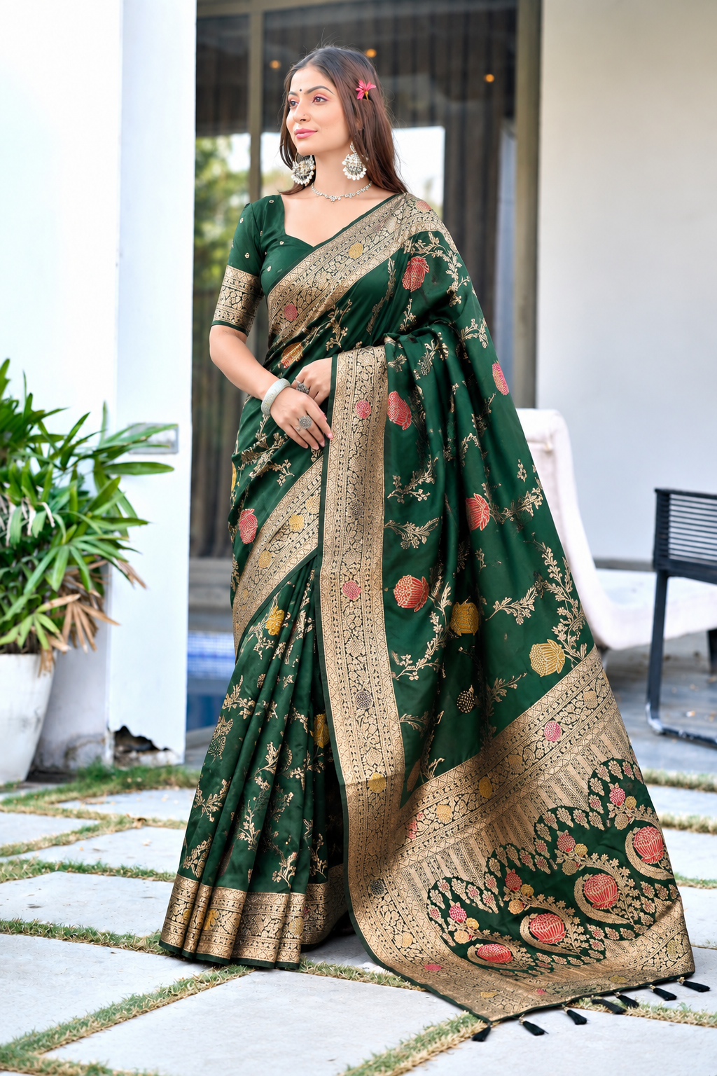 Ready to Wear Paithani Woven Pure Silk Saree