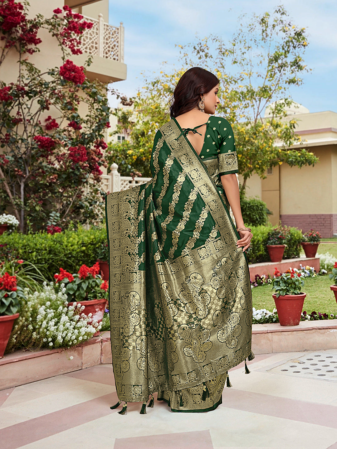 Rama Woven Jacquard Kanjivaram Pure Silk Saree