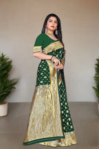 Pionex Woven Kanjivaram Jacquard Pure Silk Saree