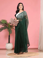 Ready To Wear Chiffon Zari Linen Saree
