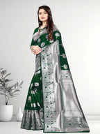 Pionex Banarasi Softy Copper Zari Weaving Brocade Saree