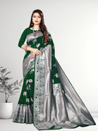 Pionex Banarasi Softy Copper Zari Weaving Brocade Saree
