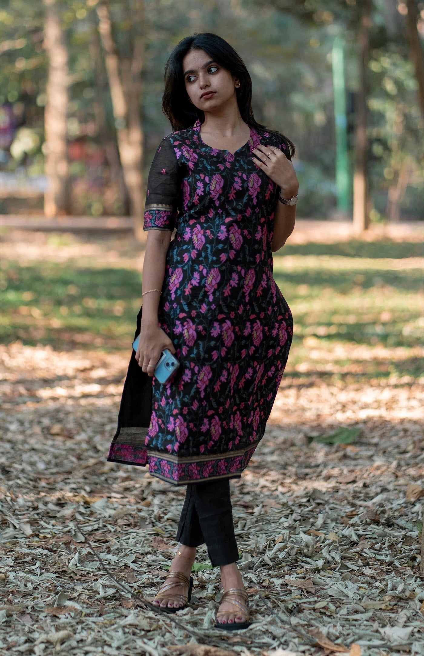 Traditional Jacquard Kurta with Pant and Dupatta Set