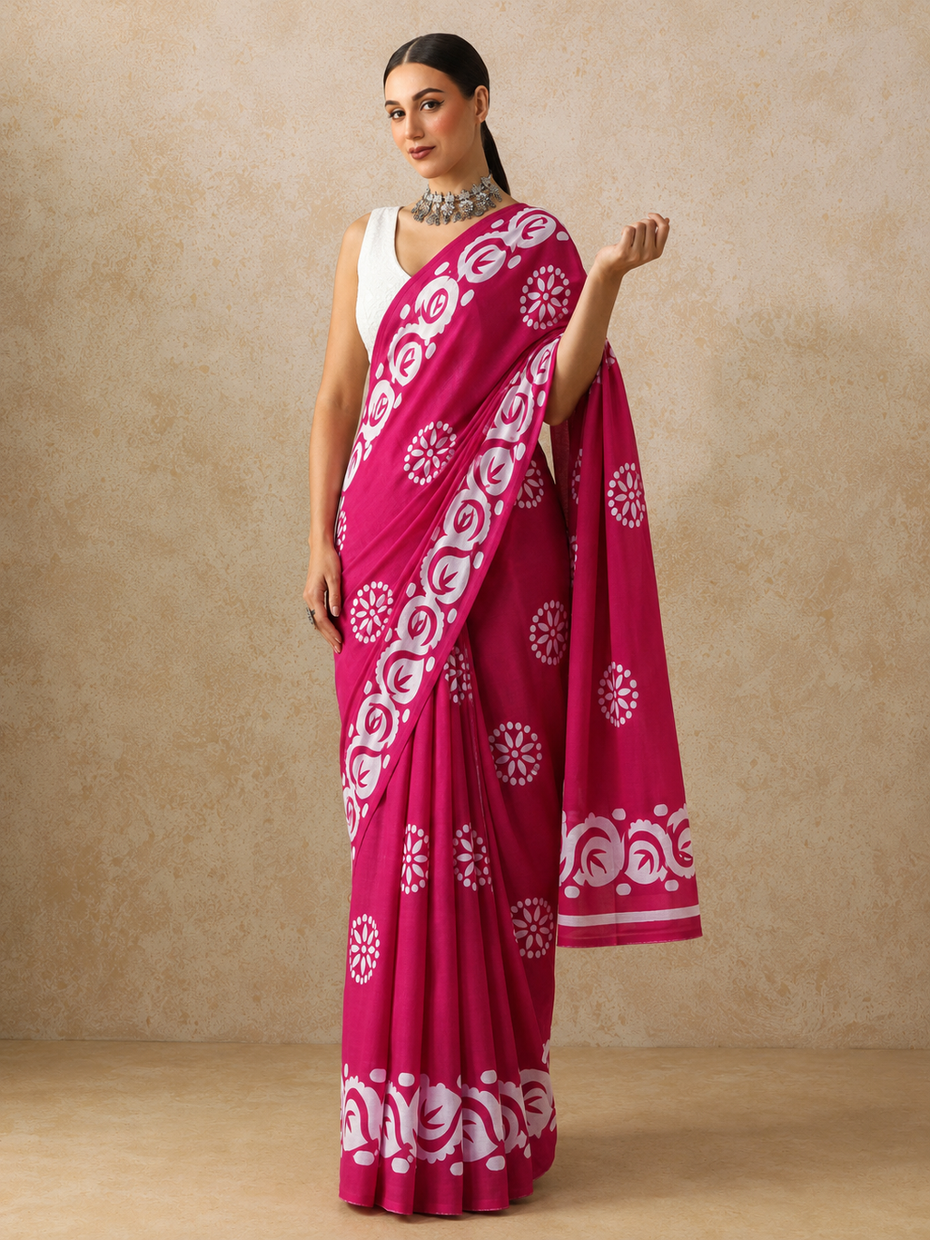 Jaipuri Hand Block Printed Soft Cotton Mulmul Saree