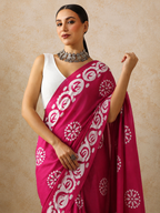Jaipuri Hand Block Printed Soft Cotton Mulmul Saree