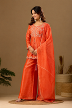 Women's Satin Kurta Set with Elegant Embroidered Design