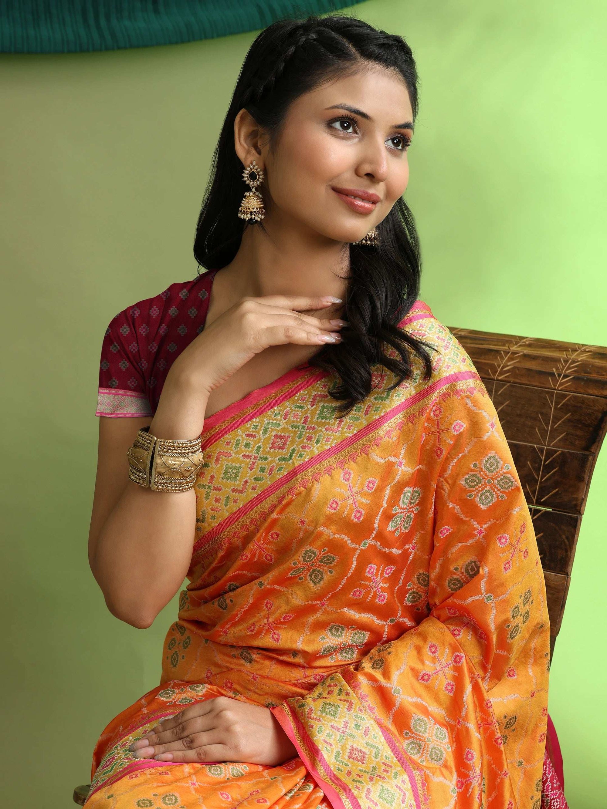 Woven Banarasi Patola Jacquard Pure Silk Saree