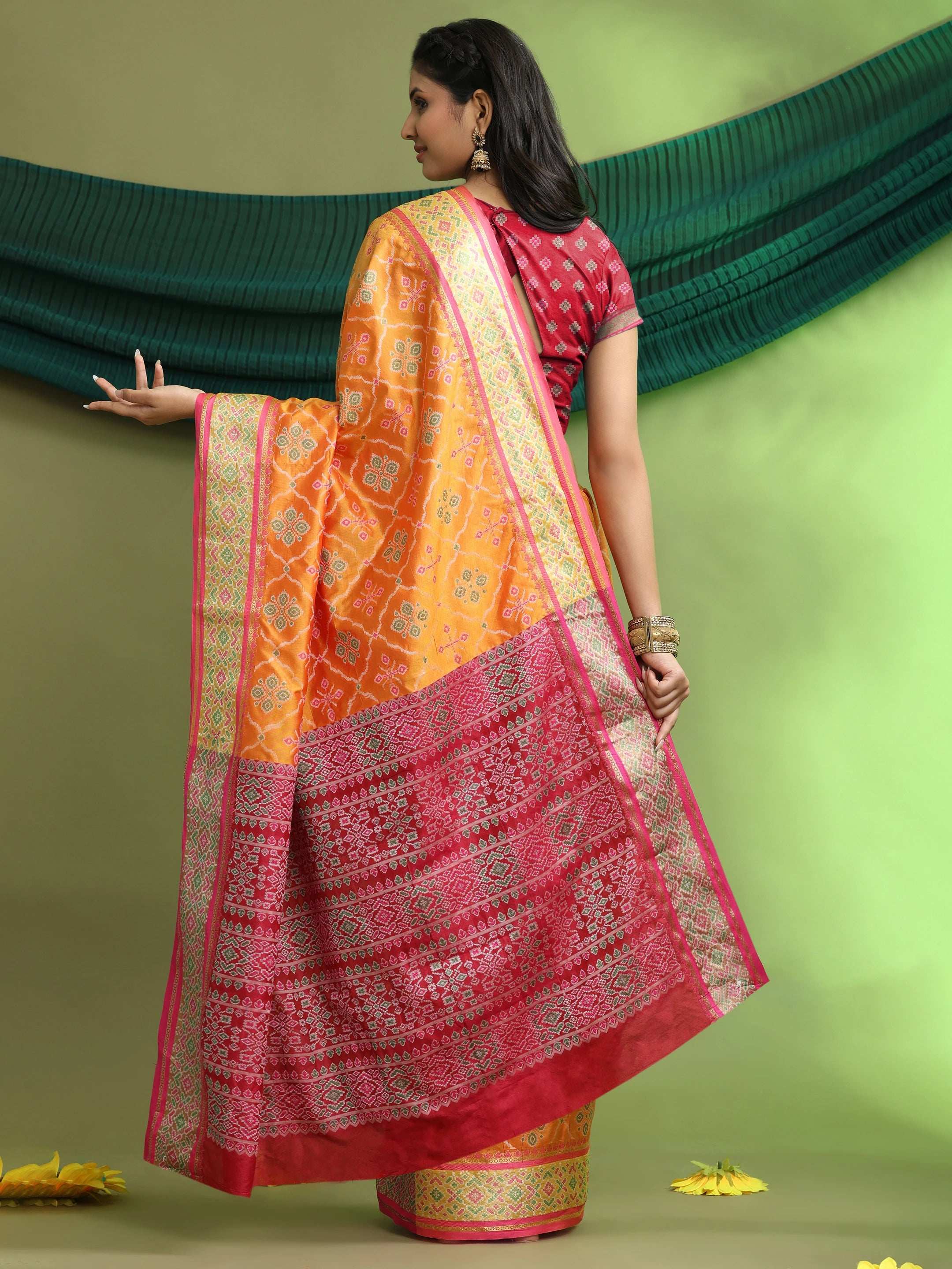 Woven Banarasi Patola Jacquard Pure Silk Saree