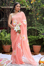 Floral Print Handloom Pure Cotton Saree