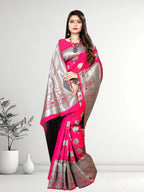 Pionex Banarasi Softy Copper Zari Weaving Brocade Saree