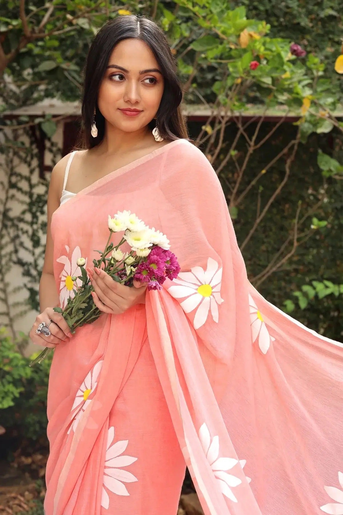 Floral Print Handloom Pure Cotton Saree