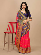 Ready To Wear Cotton Silk Woven Zari Jacquard Banarasi Traditional Saree