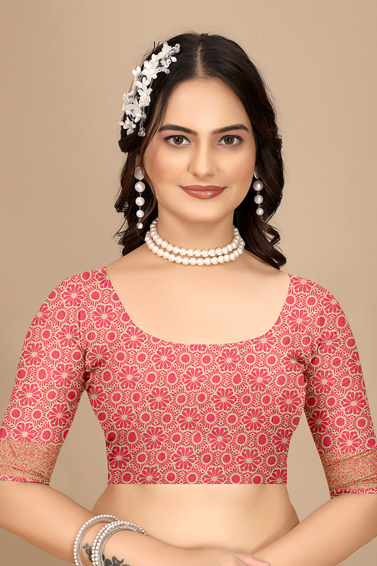 Moss Chiffon Digital Print Woven Border Saree