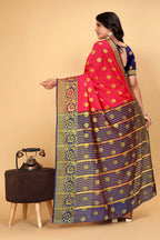 Pionex Woven Katan Kanjivaram Soft Lichi Silk Sarees