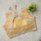 Readymade Jimmy Choo Fabric Embroidered Blouse with Front Hook & Back Tussels