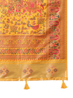 Floral Printed Woven Zari Pashmina Saree