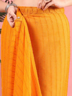 Ready To Wear Chiffon Zari Linen Saree