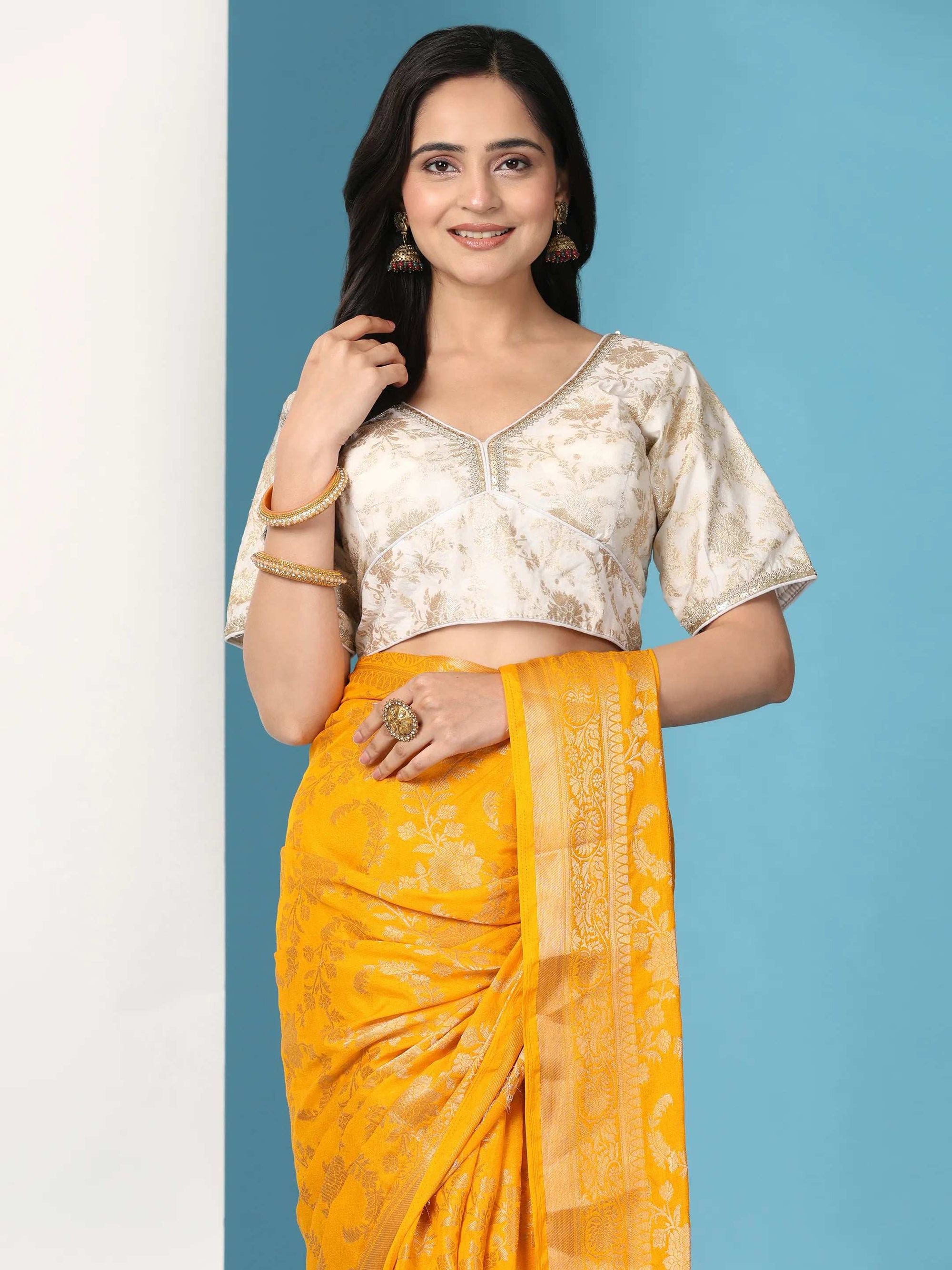 Ready to Wear Pure Banarasi Georgette Saree