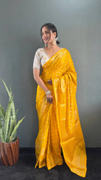 Ready to Wear Pure Banarasi Georgette Saree With Ready Made Blouse