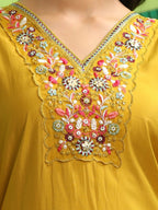 Roman Silk Embroidery Hand Work Kurta Pant Set With Dupatta