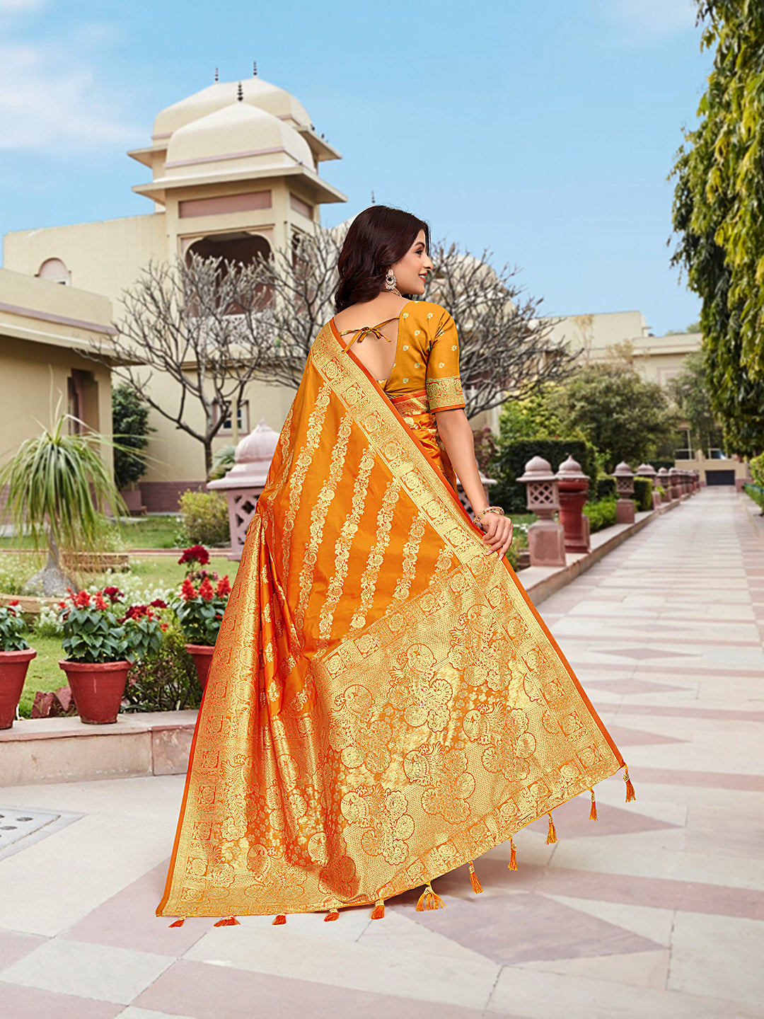 Rama Woven Jacquard Kanjivaram Pure Silk Saree