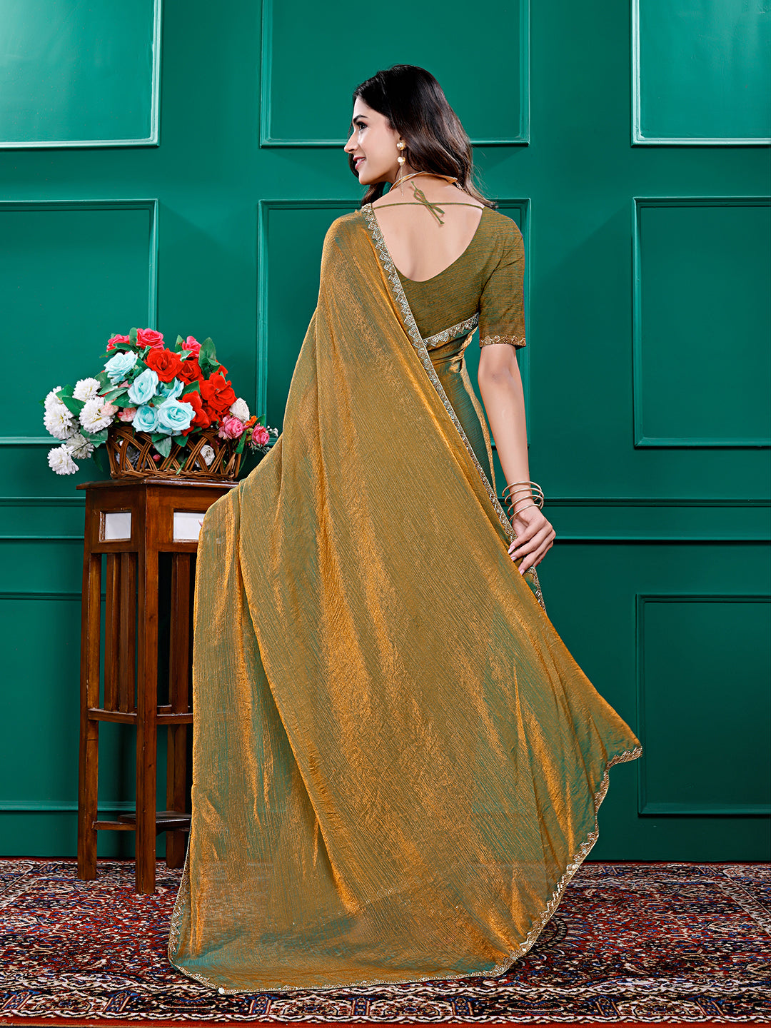 Two-Tone Soft Fancy Chiffon Silk Saree