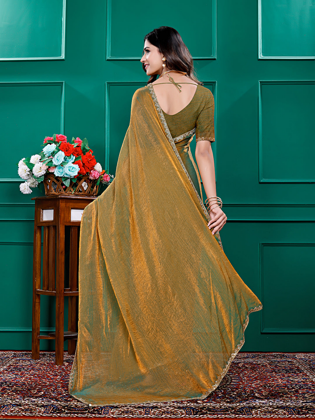 Two-Tone Soft Fancy Chiffon Silk Saree
