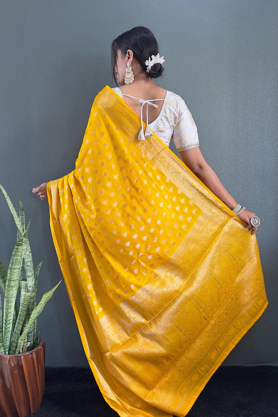 Ready to Wear Pure Banarasi Georgette Saree With Ready Made Blouse