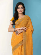 Georgette  Siroski Diamond Work Saree