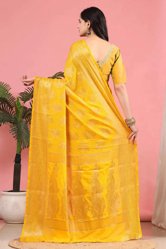Banarasi Georgette Jacquard Saree With Embroidered Blouse
