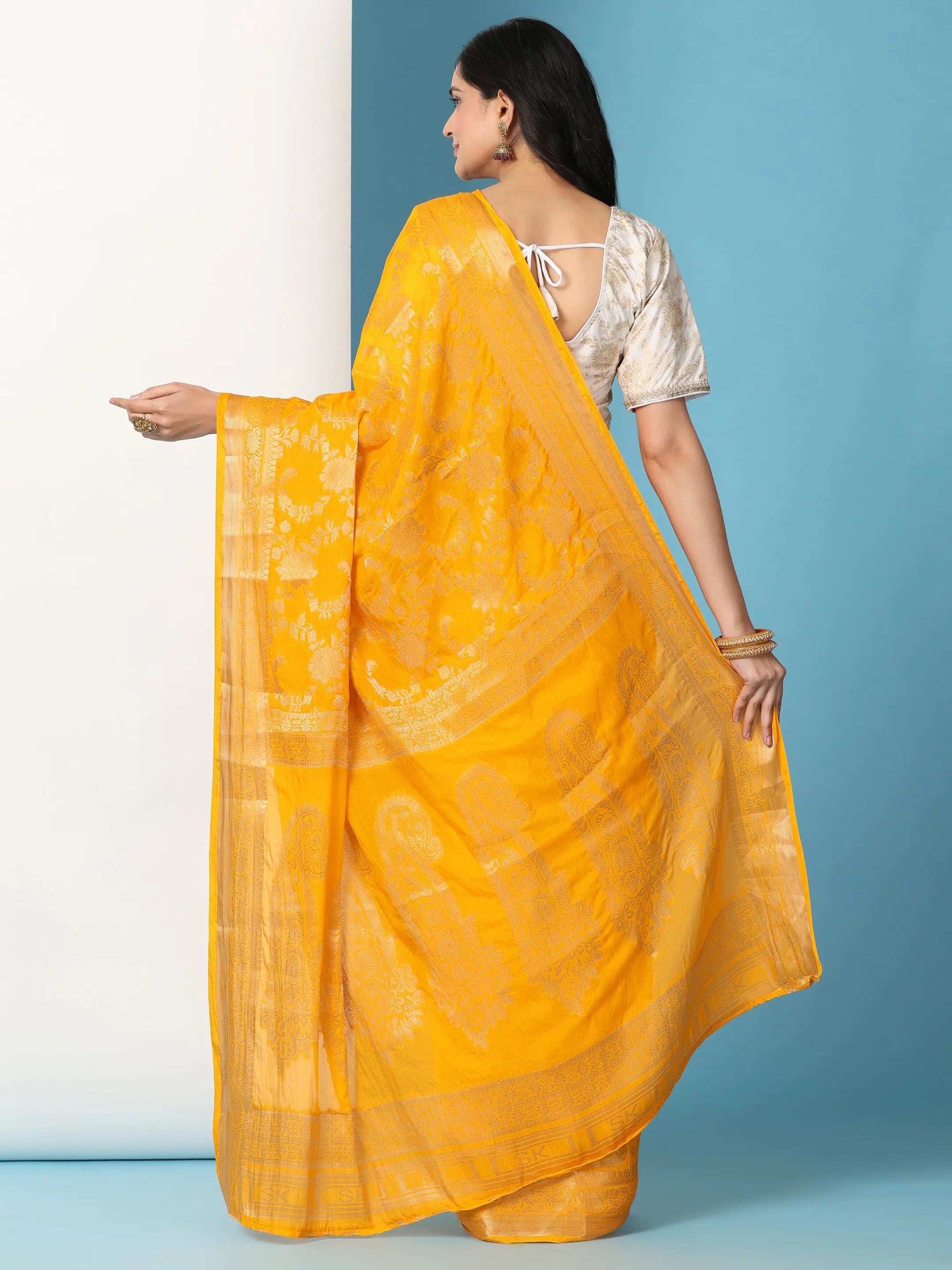 Ready to Wear Pure Banarasi Georgette Saree