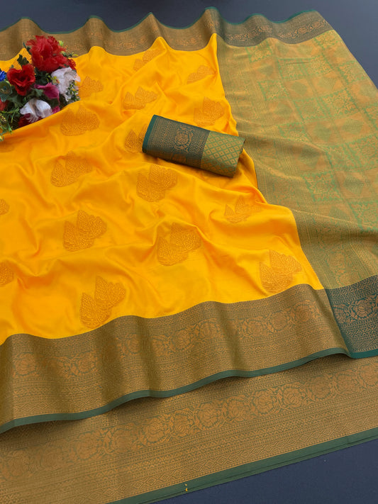 Banarasi Softy Copper Zari Weaving Kanjivaram Silk Saree