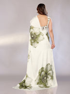 Abstract Print Crepe Silk Saree for Party Wear