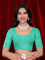 Chinon Saree in Dual Tone Shades with Embroidered Moti Border