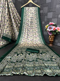 Satin Silk Saree with Floral & Paisley Prints - Pionex Fab