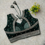 Readymade Jimmy Choo Fabric Embroidered Blouse with Front Hook & Back Tussels