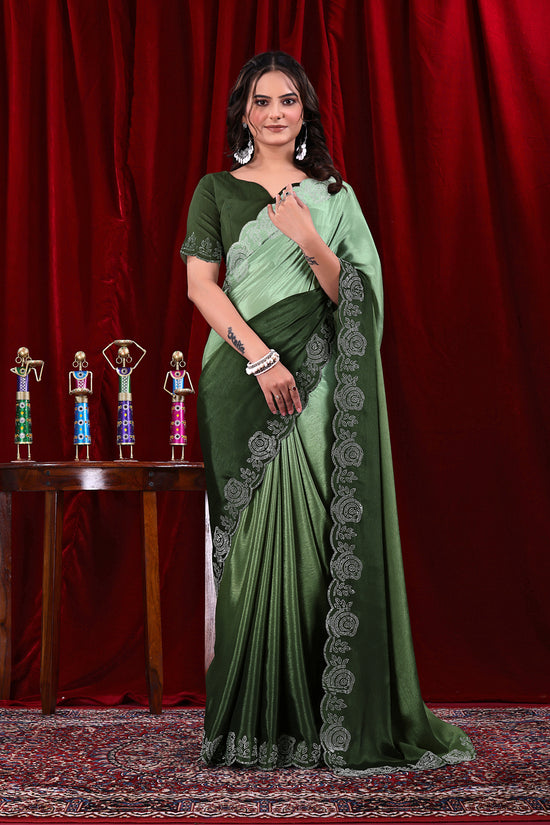 Chinon Shaded Saree with Siroski Diamond Work
