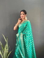 Ready to Wear Pure Banarasi Georgette Saree With Ready Made Blouse