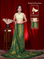Heavy Chiffon Color Block Printed Ready-to-Wear Saree