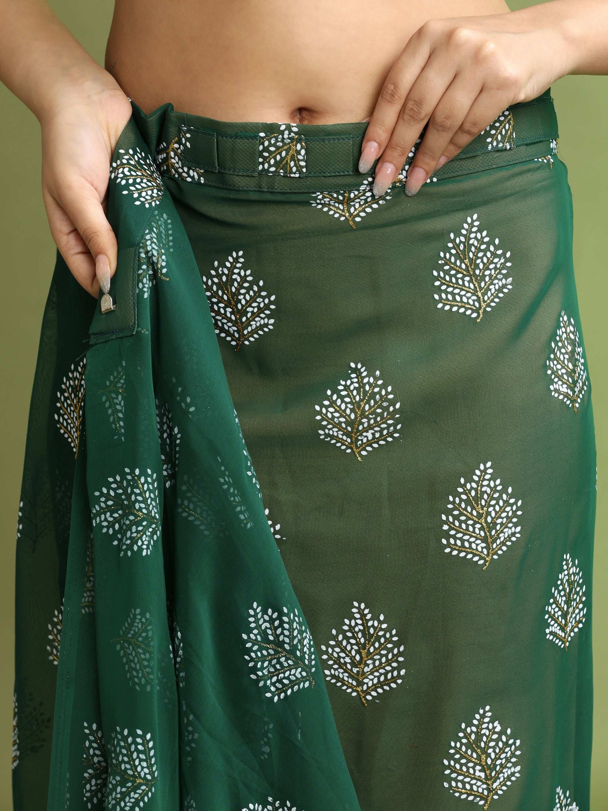 Ready To Wear Floral Print Chiffon Daily Wear Saree