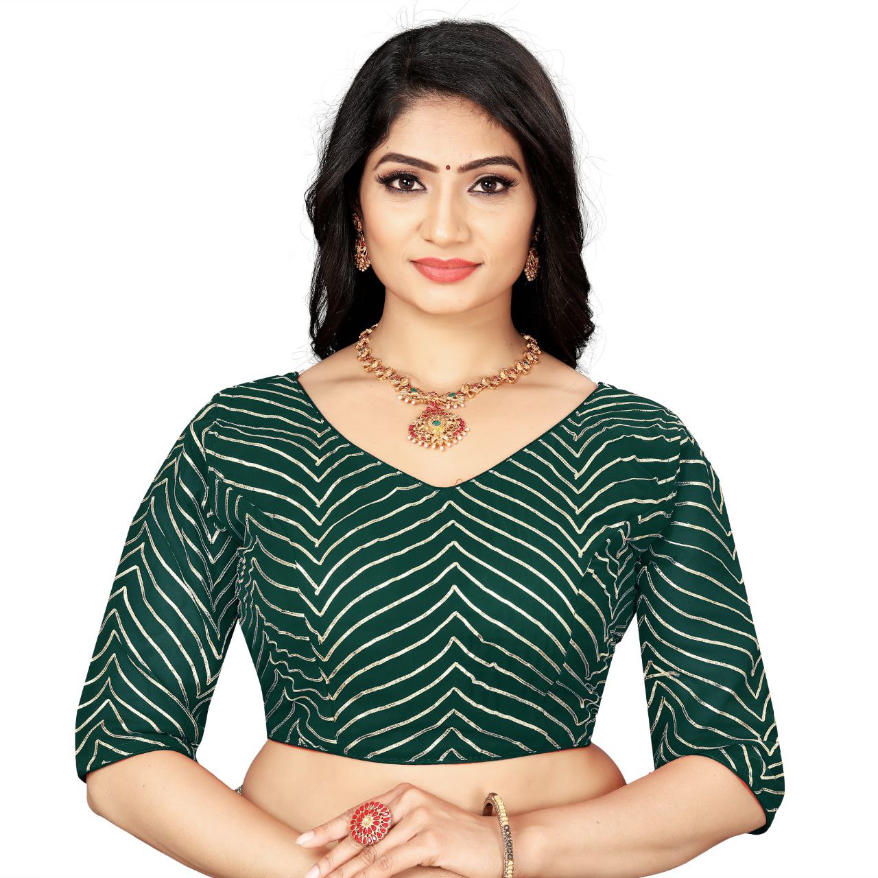 Georgette Padded Blouse with Full Embroidery Work