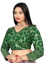 Pure Dola Silk Jacquard Embroidered Blouse