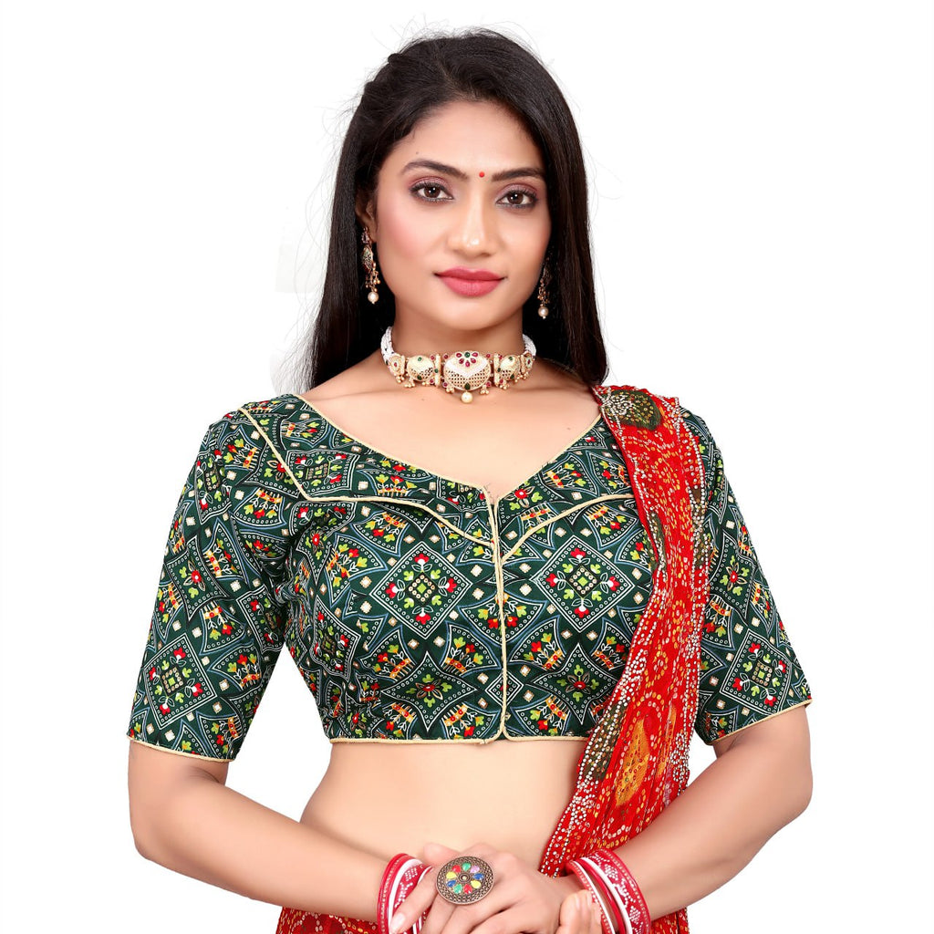 Cotton Soft Silk Bandhani Printed Blouse