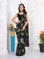 Ready-to-Wear Chiffon Saree with Zari Lines for Party Look