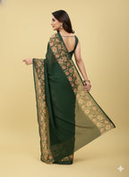 Elegant Floral Border Print Georgette Border Saree