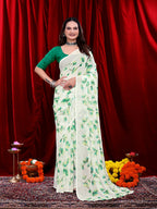 Women's Ready-to-wear Floral Printed Georgette Saree
