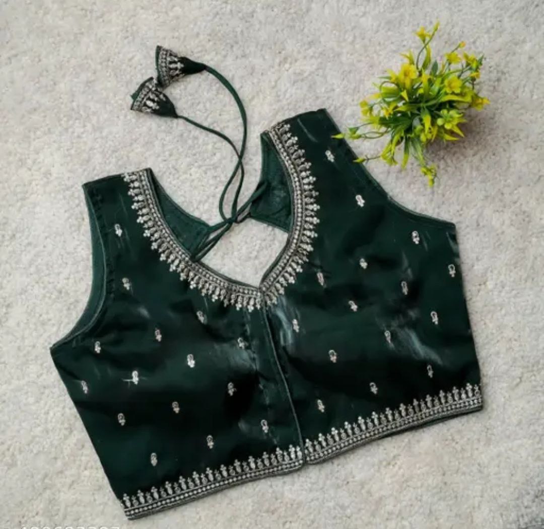 Readymade Jimmy Choo Fabric Embroidered Blouse with Front Hook & Back Tussels