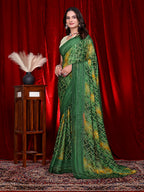Heavy Chiffon Color Block Printed Ready-to-Wear Saree