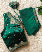 Jimmy Choo Fabric Sequin Embroidered V-Neck Blouse with Tussels